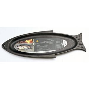 NEW OUTSET Pre-Seasoned Cast Iron Fish Grill & Serving Pan Grillware
